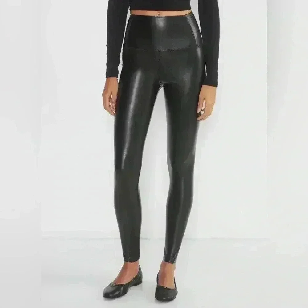 Aritzia Wilfred Free Daria Pant High-Rise Leather Leggings Size M in Black